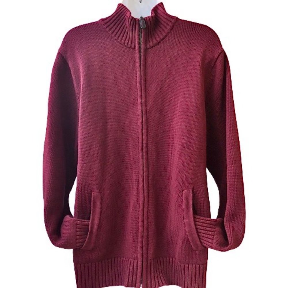 L.L. BEAN Full Zip MENS Cardigan Sweater COTTON